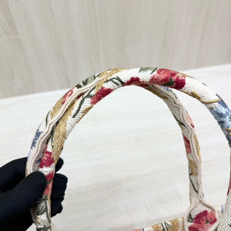 DIOR金色花穗緹花布中號BOOK TOTE托特包-11