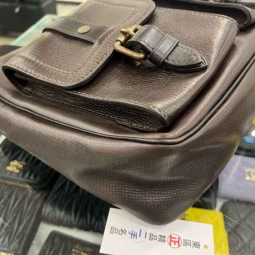 東區正精品㊣ LV M92990 UTAH 咖啡色猶他皮雙口袋拉鍊斜背包 RZ6425-10