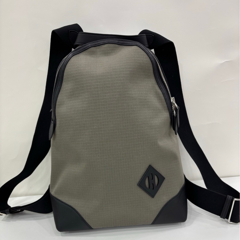 Hermes愛馬仕 allback帆布拼皮雙肩包 ,B刻 閒置 尺寸30×41-1