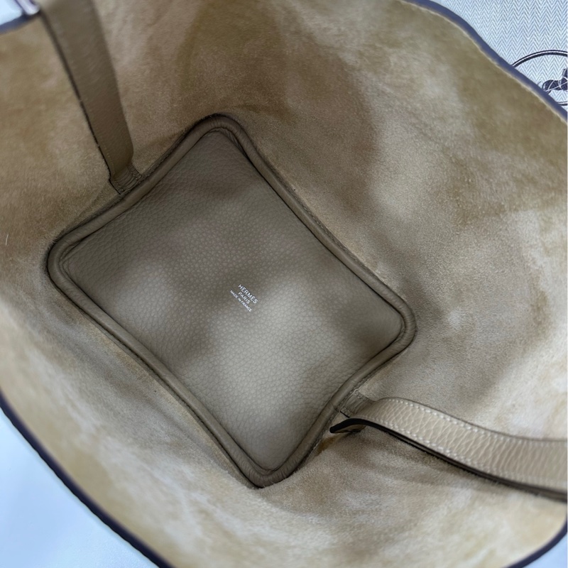 Hermes 愛馬仕Picotin18 菜籃風衣灰銀扣 K刻 閒置有購證-5
