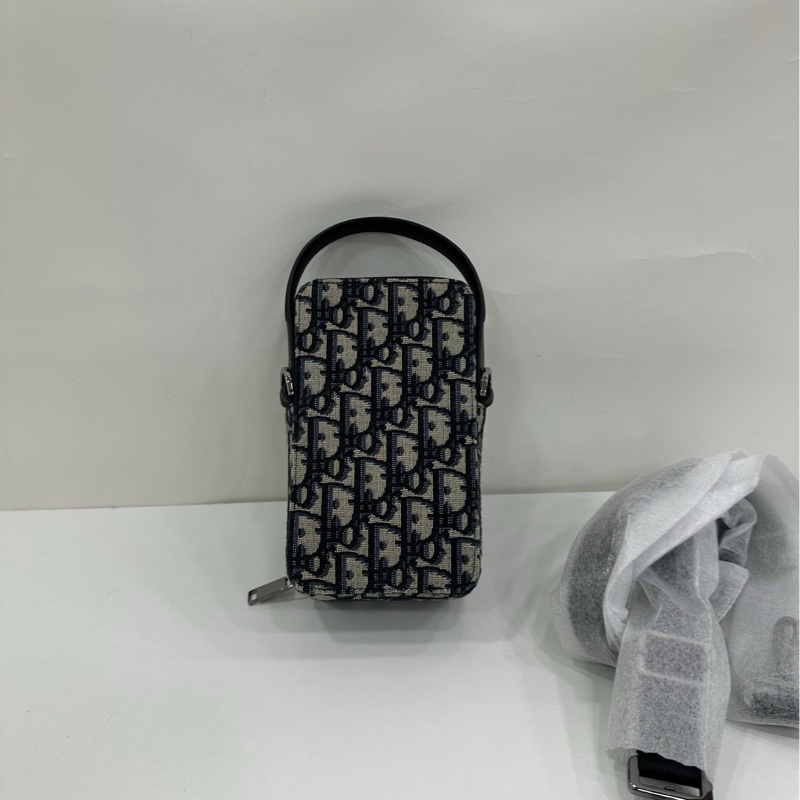 Dior迪奧 超迷你Rider手拿包 Oblique老花提花布料 黑色肩帶 全新-1