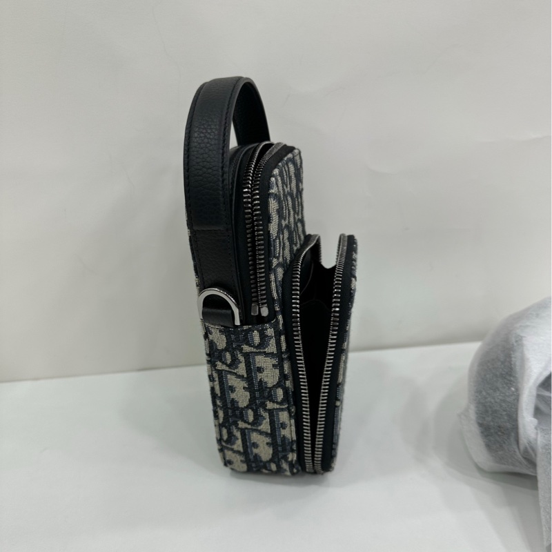 Dior迪奧 超迷你Rider手拿包 Oblique老花提花布料 黑色肩帶 全新-2