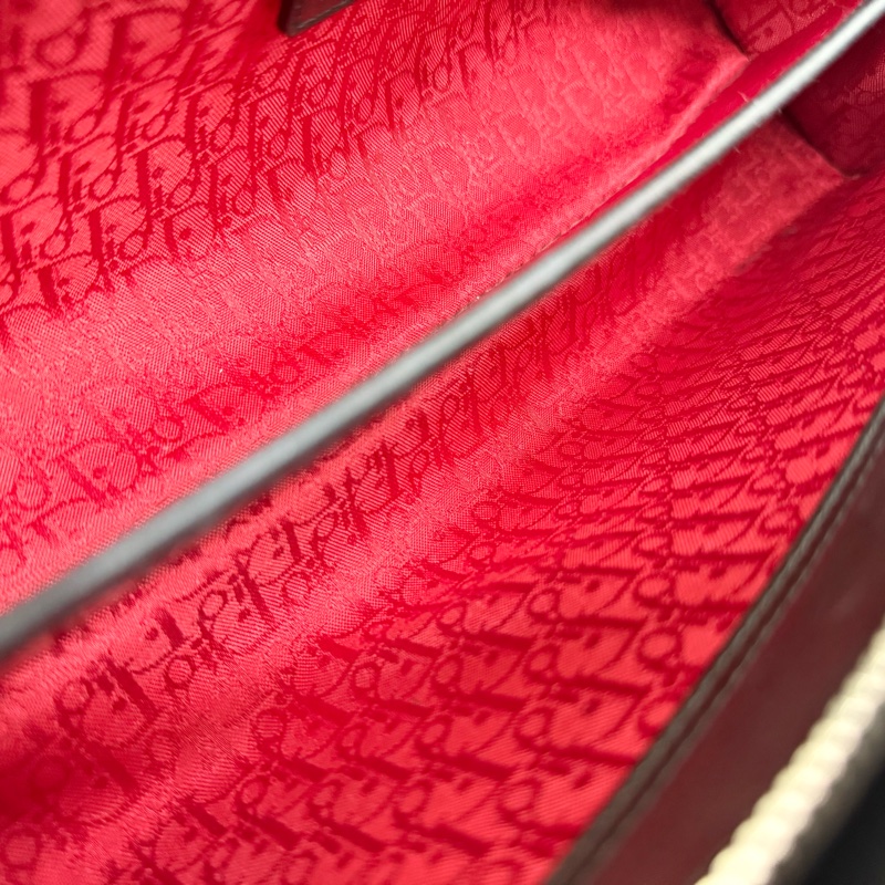 DIOR稀有款挑戰最低價✨黑銀藤格紋羊皮Vintage D-Joy肩背包-9