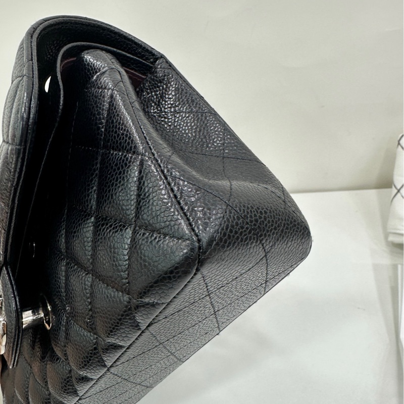Chanel 黑色銀扣 荔枝皮cf 小號 23cm 21年晶片 有購證-6
