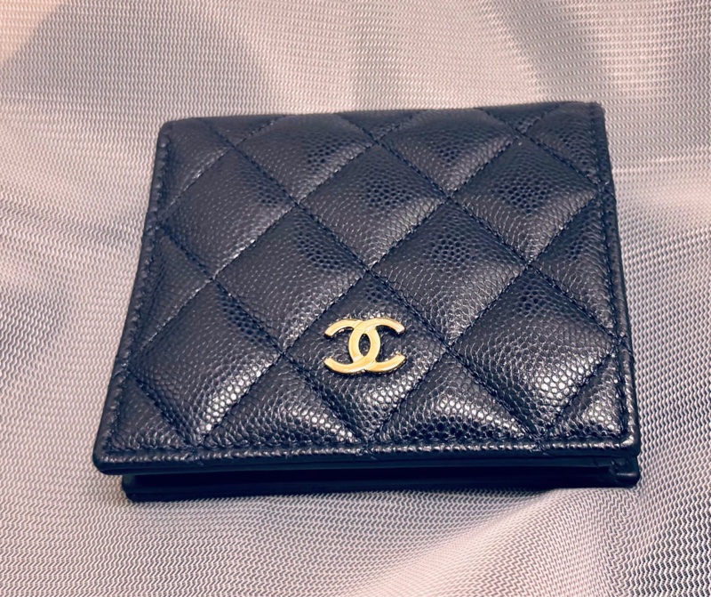 Chanel Wallet 金色CC Logo 摺短銀包藍色AP4806-6