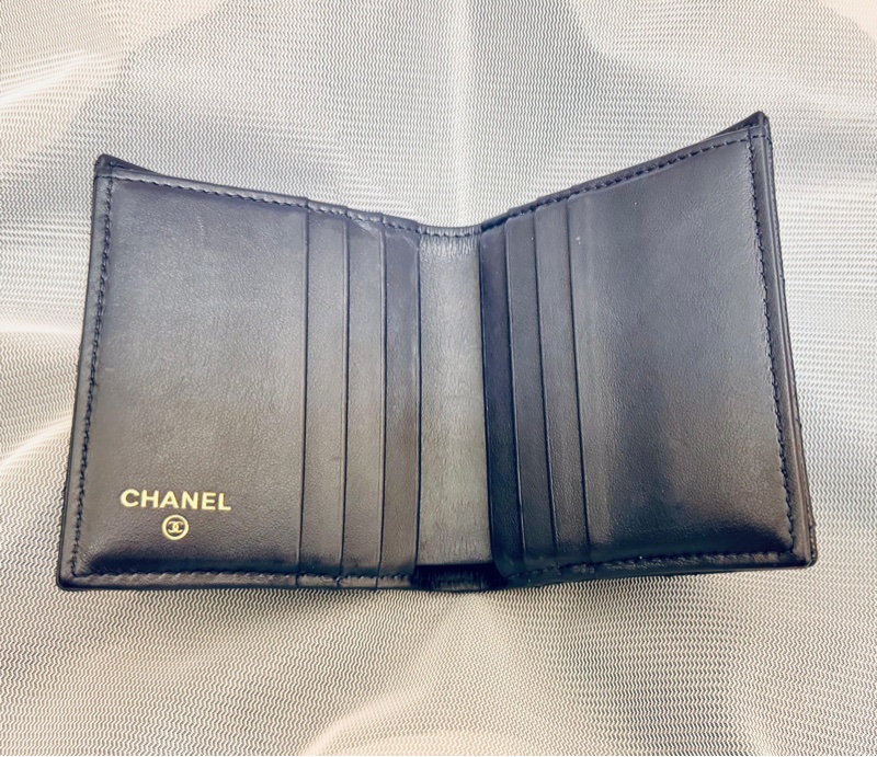 Chanel Wallet 金色CC Logo 摺短銀包藍色AP4806-12