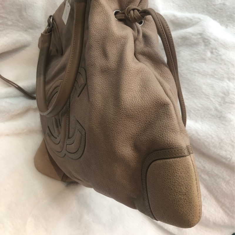 Chanel 奶茶淺啡 牛皮 大Tote IA625-3