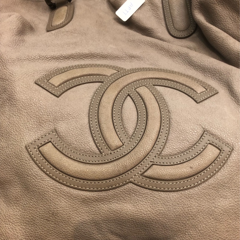 Chanel 奶茶淺啡 牛皮 大Tote IA625-4