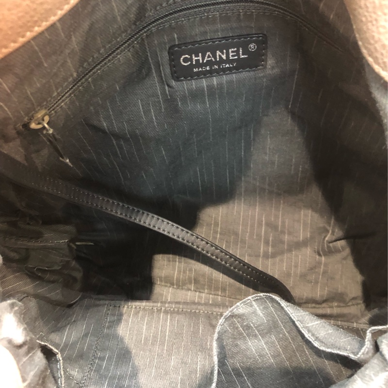 Chanel 奶茶淺啡 牛皮 大Tote IA625-15