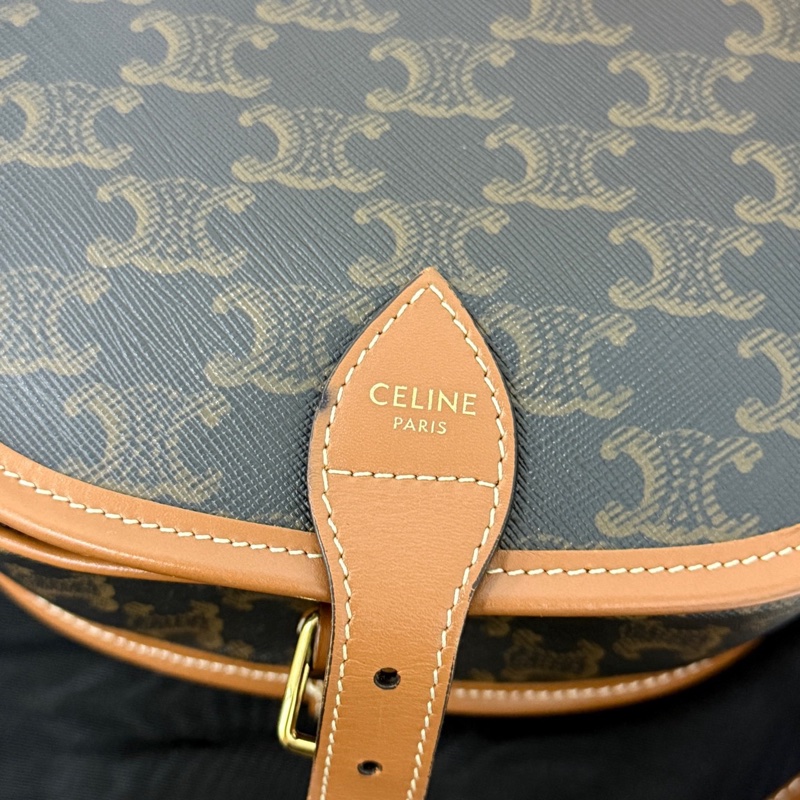 celine 賽琳 老花 馬鞍包 中號馬鞍包 老花凱旋門標誌-5