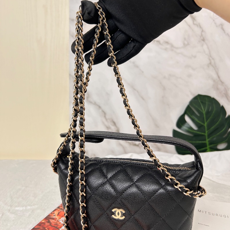 Chanel 25C Hobo 荔枝皮鏈條飯盒包-28