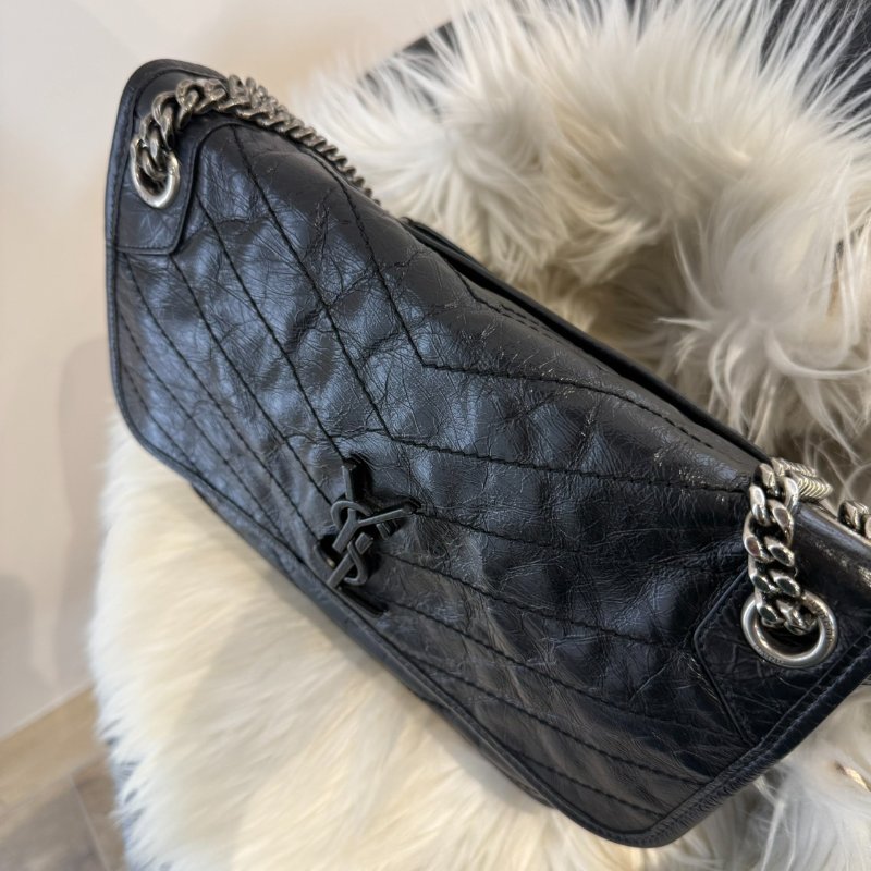 YSL NIKI 中號 黑銀-7