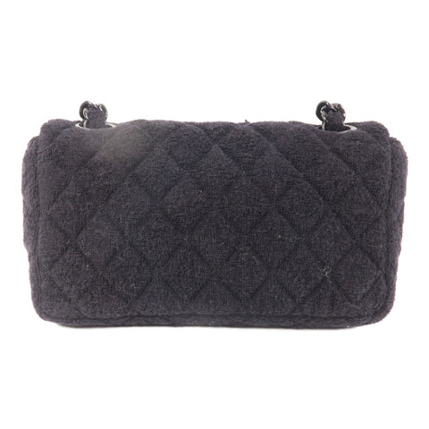 CHANEL 毛巾布Shoulder Bag鏈帶肩背袋