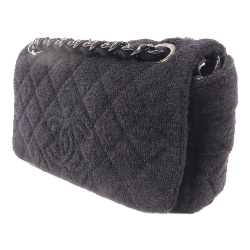 CHANEL 毛巾布Shoulder Bag鏈帶肩背袋-2