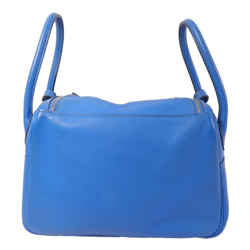 HERMES Evercolor皮革Lindy 26手挽肩背兩用袋Blue Hydra-1