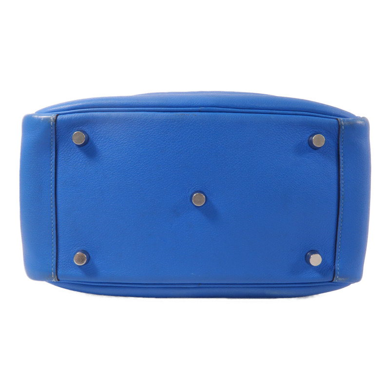 HERMES Evercolor皮革Lindy 26手挽肩背兩用袋Blue Hydra-3