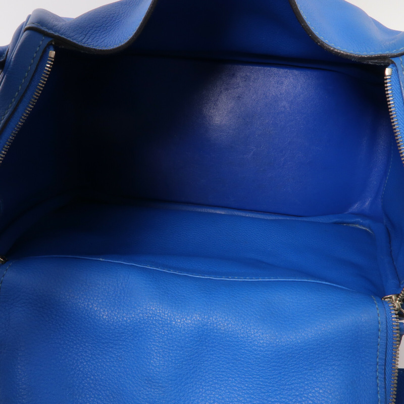 HERMES Evercolor皮革Lindy 26手挽肩背兩用袋Blue Hydra-4