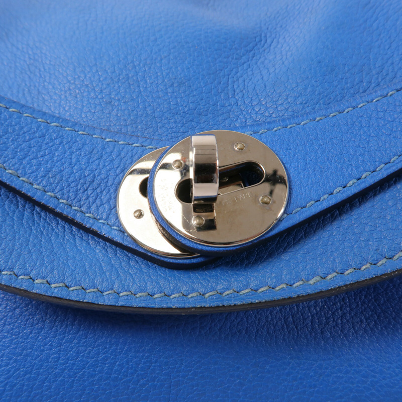 HERMES Evercolor皮革Lindy 26手挽肩背兩用袋Blue Hydra-6