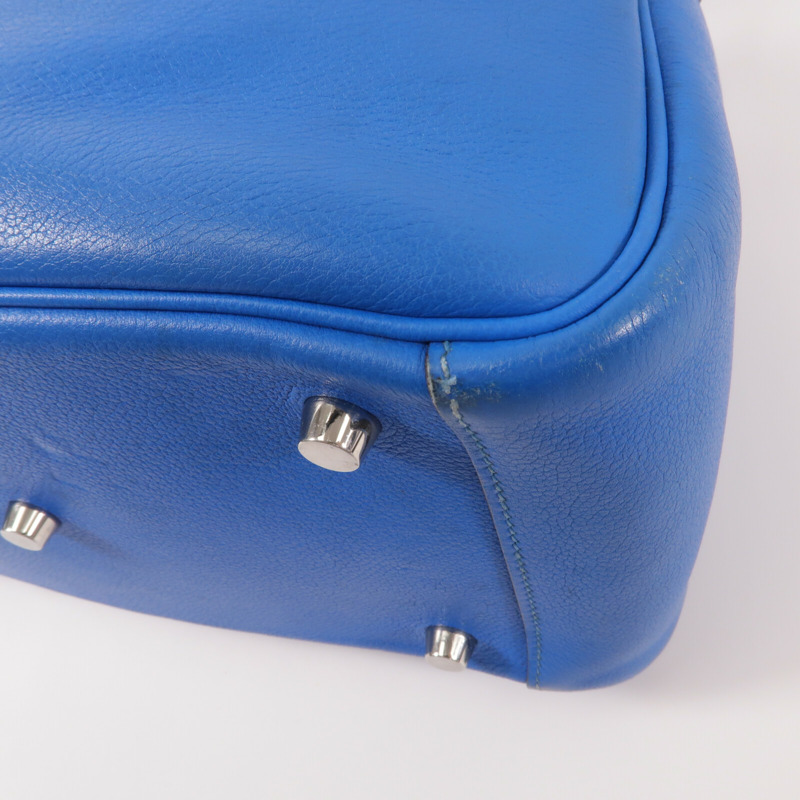 HERMES Evercolor皮革Lindy 26手挽肩背兩用袋Blue Hydra-12