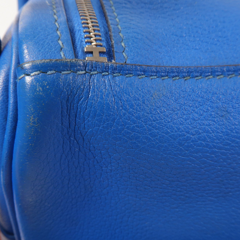 HERMES Evercolor皮革Lindy 26手挽肩背兩用袋Blue Hydra-13