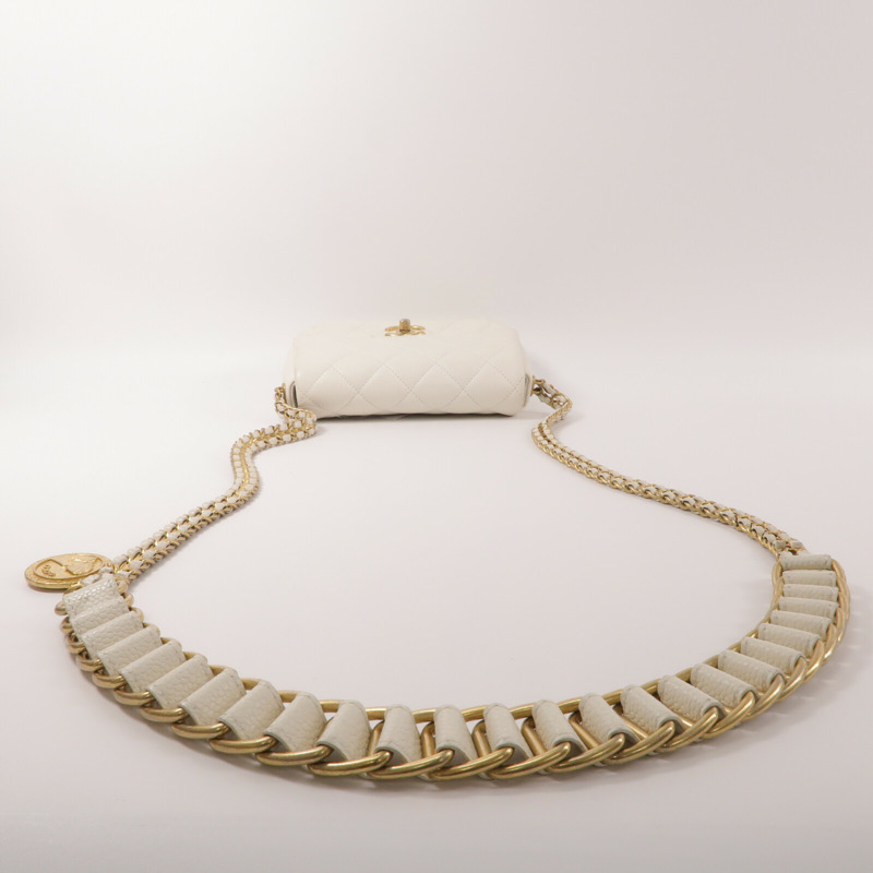 CHANEL 牛皮皮革Shoulder Bag鏈帶肩背袋-12