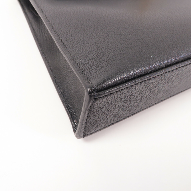 HERMES Chevre皮革Kelly Elan肩背袋Noir-10
