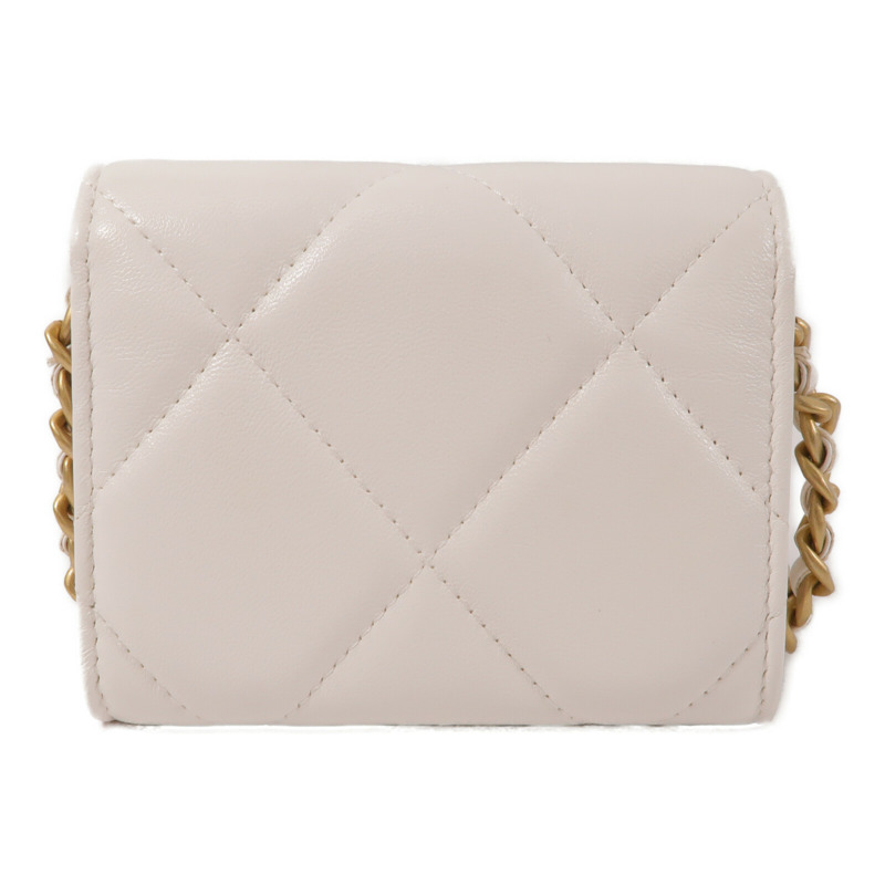 CHANEL 羊皮皮革Flpa 19 Coins Wallet With Chain鏈帶肩背袋-1