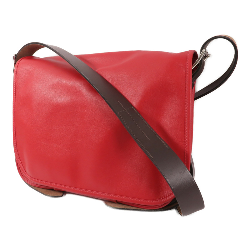 HERMES Swift皮革Brada 30肩背袋Rouge Tomate-2