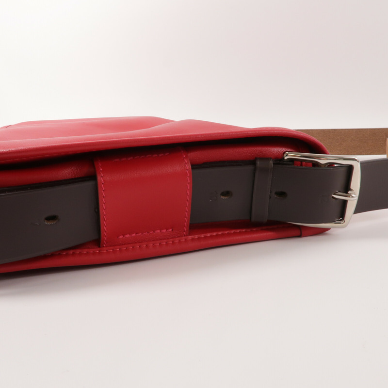 HERMES Swift皮革Brada 30肩背袋Rouge Tomate-8