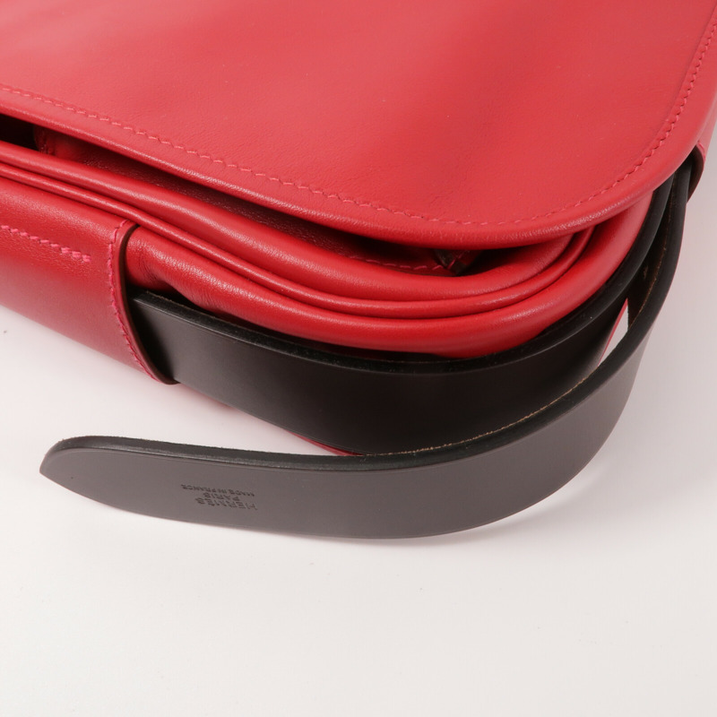 HERMES Swift皮革Brada 30肩背袋Rouge Tomate-13