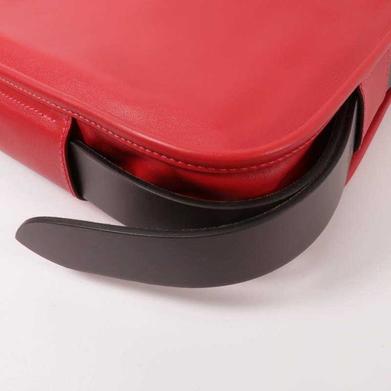 HERMES Swift皮革Brada 30肩背袋Rouge Tomate-15