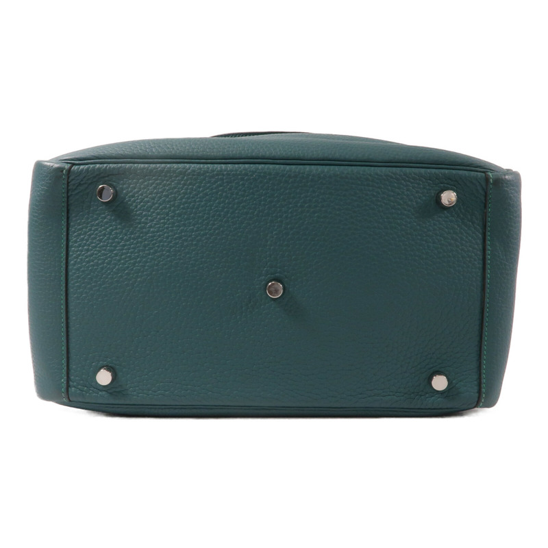 HERMES Clemence皮革Lindy 30手挽肩背兩用袋Malachite-3