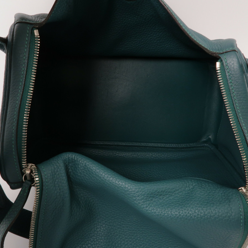 HERMES Clemence皮革Lindy 30手挽肩背兩用袋Malachite-4