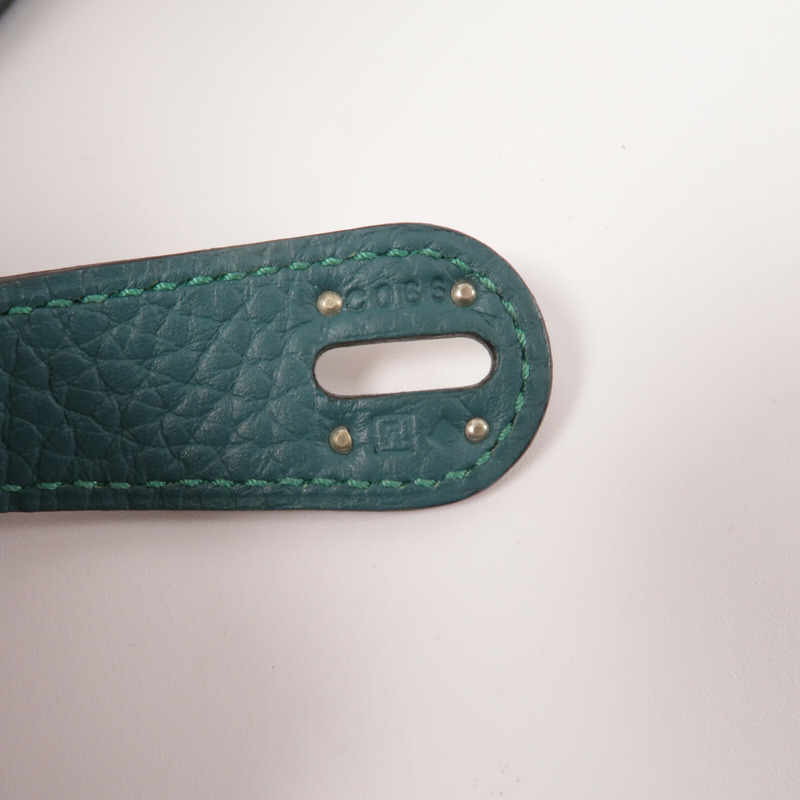 HERMES Clemence皮革Lindy 30手挽肩背兩用袋Malachite-6