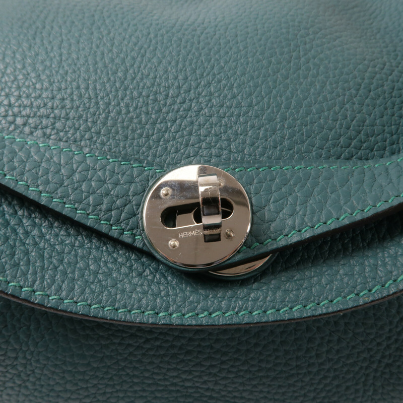 HERMES Clemence皮革Lindy 30手挽肩背兩用袋Malachite-7