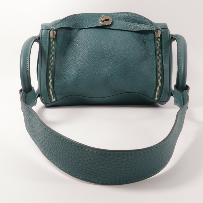 HERMES Clemence皮革Lindy 30手挽肩背兩用袋Malachite-8