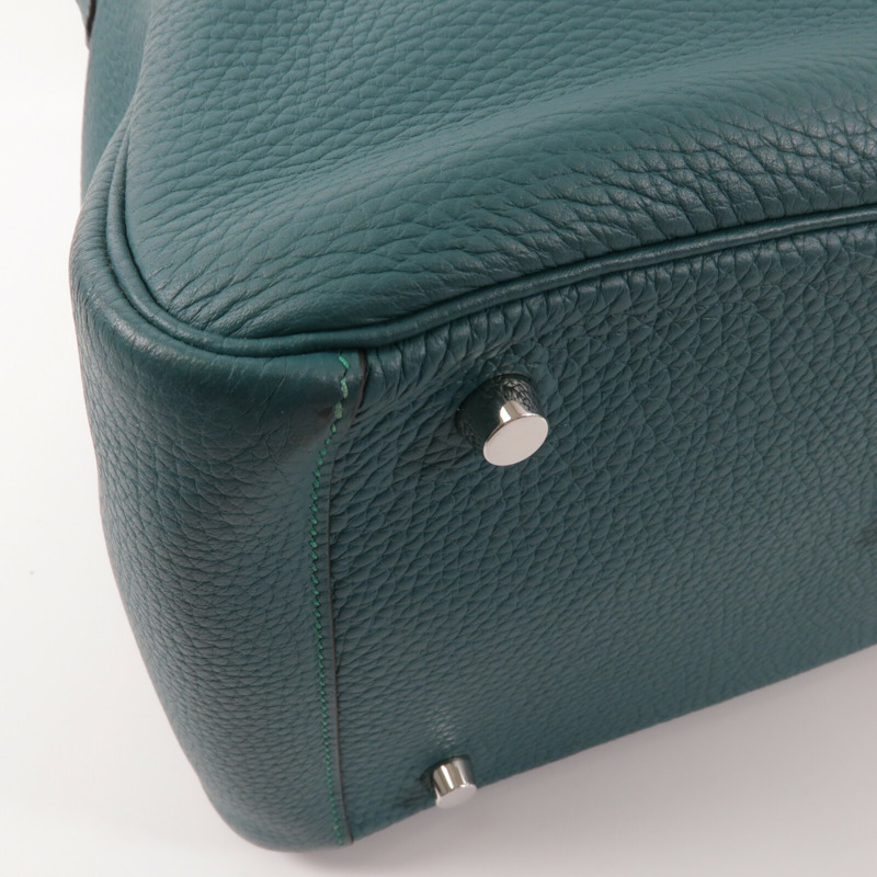 HERMES Clemence皮革Lindy 30手挽肩背兩用袋Malachite-9