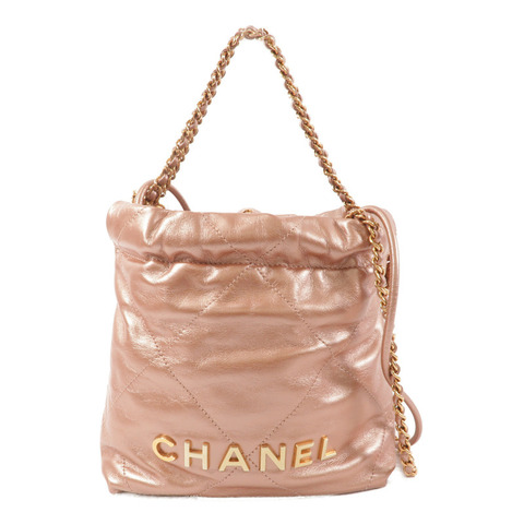 CHANEL 牛皮皮革Chanel 22 Mini鏈帶肩背袋