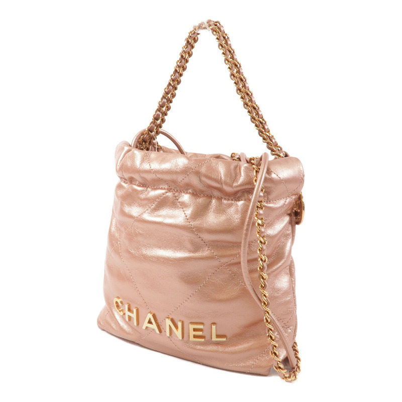 CHANEL 牛皮皮革Chanel 22 Mini鏈帶肩背袋-2