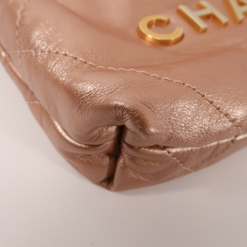 CHANEL 牛皮皮革Chanel 22 Mini鏈帶肩背袋-11