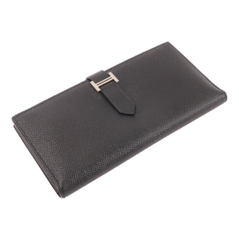HERMES Epsom皮革Zipper long Wallet長錢包Noir-2