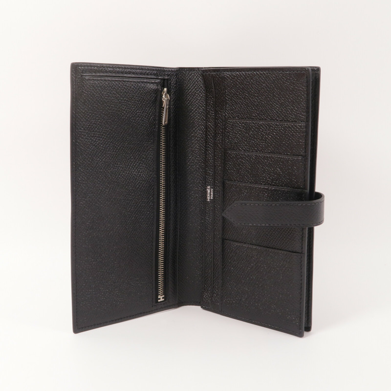 HERMES Epsom皮革Zipper long Wallet長錢包Noir-4