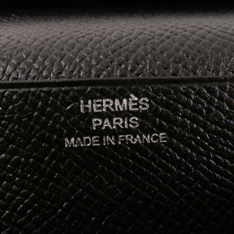 HERMES Epsom皮革Zipper long Wallet長錢包Noir-5