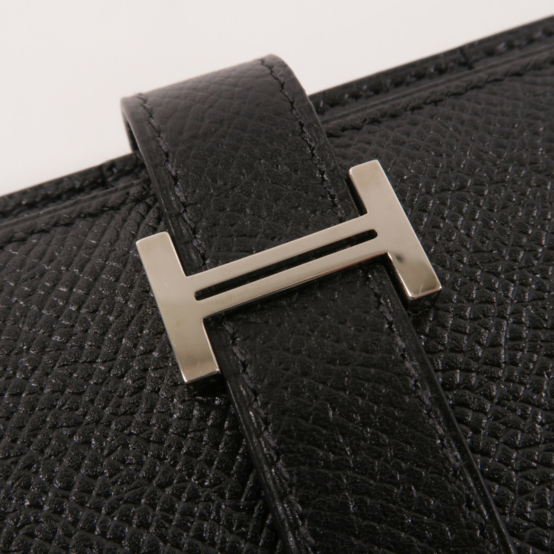 HERMES Epsom皮革Zipper long Wallet長錢包Noir-7