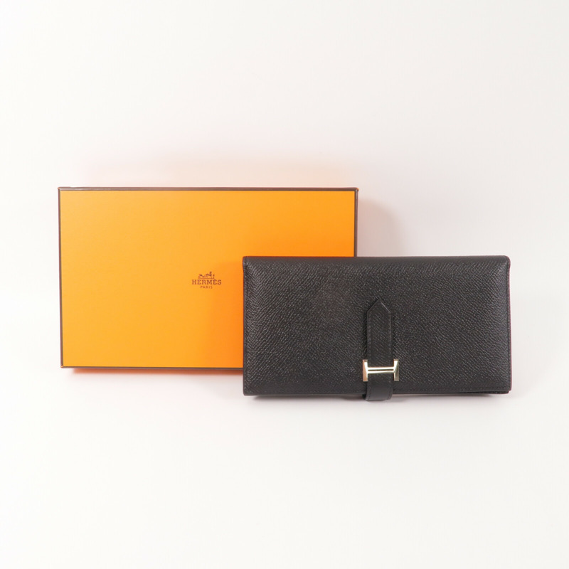 HERMES Epsom皮革Zipper long Wallet長錢包Noir-8