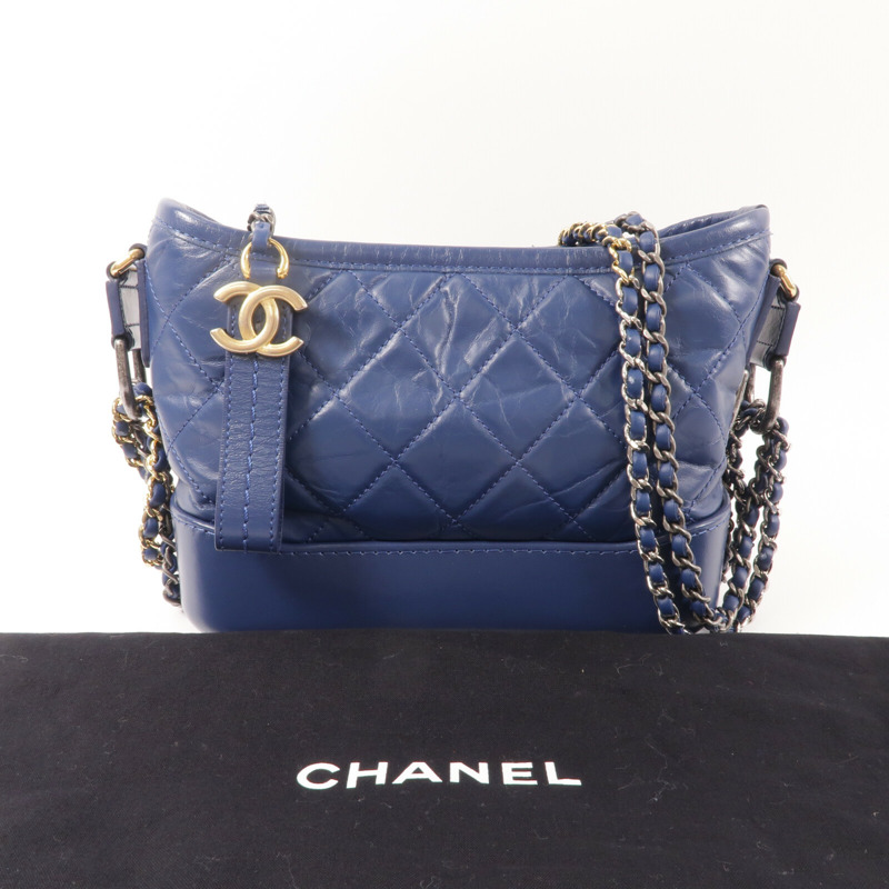 CHANEL 牛皮皮革Gabrielle small鏈帶肩背袋-9