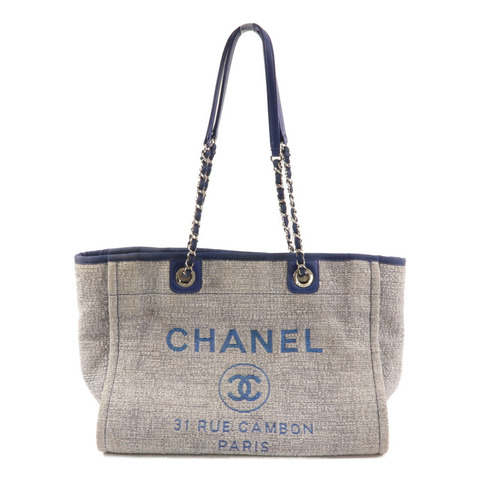 CHANEL 帆布Deauville Tote手挽袋