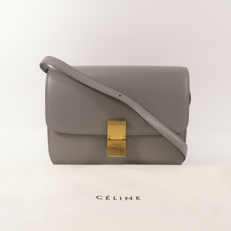 CELINE 牛皮皮革Classic Box Medium肩背袋-9