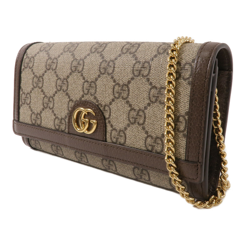 GUCCI 塗層帆布Ophidia Wallet With Chain鏈帶肩背袋-2