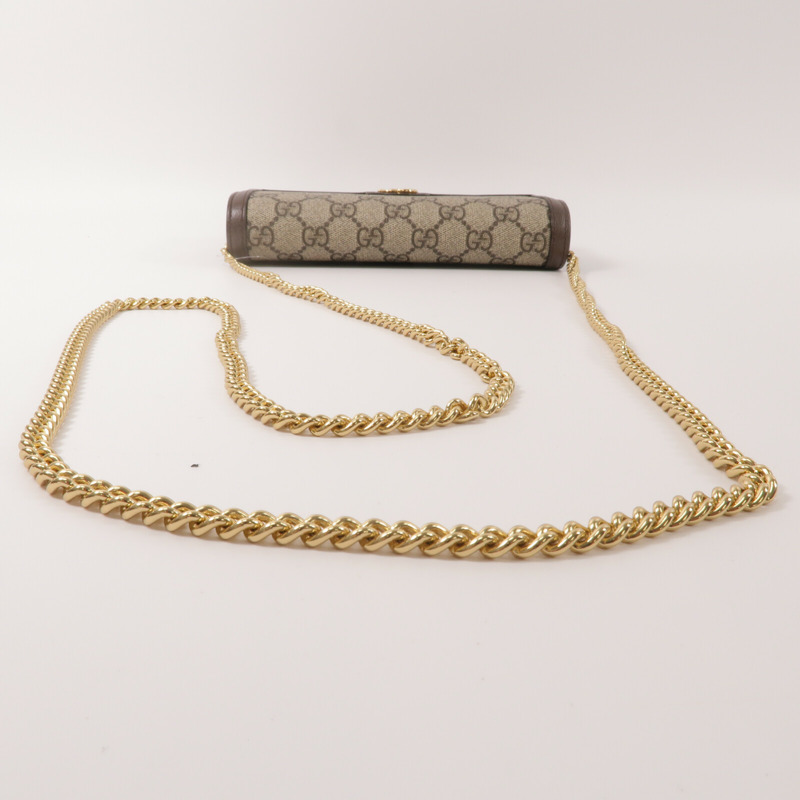 GUCCI 塗層帆布Ophidia Wallet With Chain鏈帶肩背袋-8